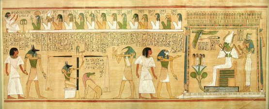 Egy oldal a huneferi Egyiptomi Halottak Könyvéből. Théba, 19. dinasztia
