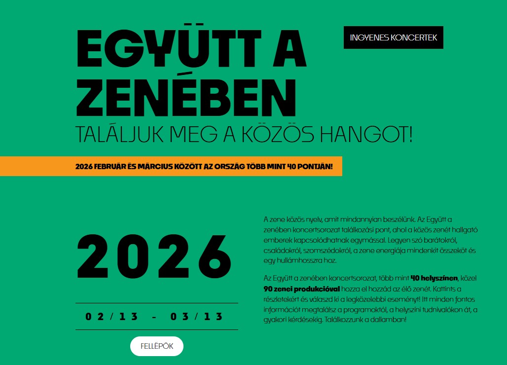 Ingyenes koncertek 40 településen