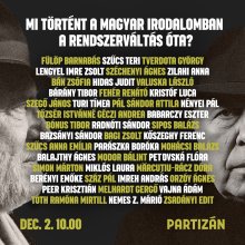 Az elmúlt 35 év magyar irodalma a Partizánon