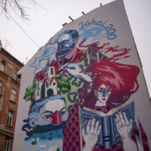 Jókai tűzfalfestmény