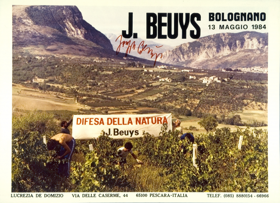 Egy bolognanói szüretről készült kép Beuys szignójával