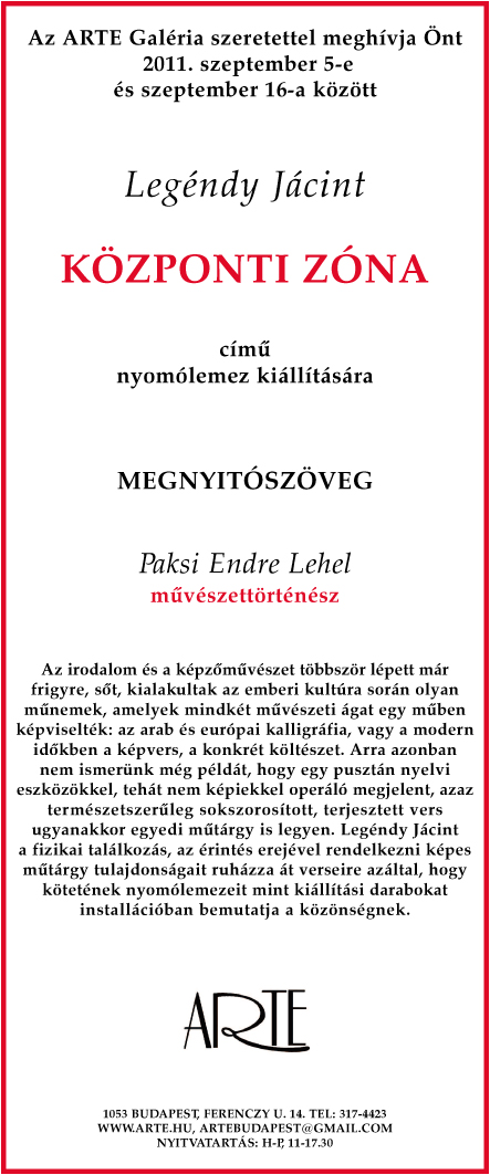 Legéndy Jácint kiállítása - plakát