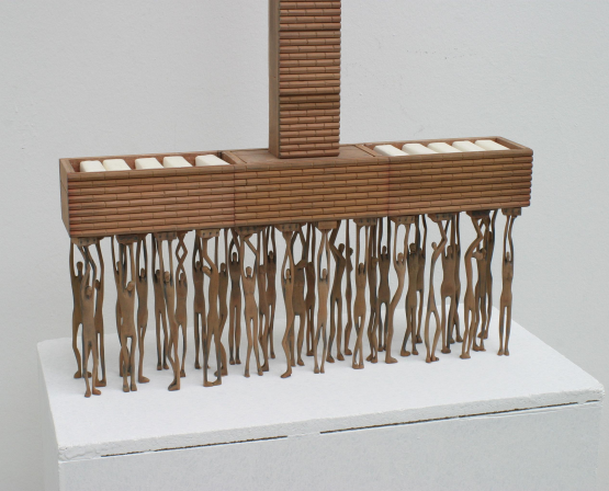 Böröcz András : Partvis II., 1996, fa, ceruza, szappan.