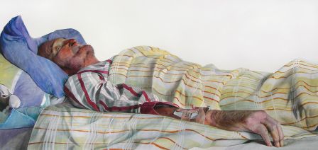 Tanka Péter: Szívünkből /Fekszik/ (2011) akvarell, papír