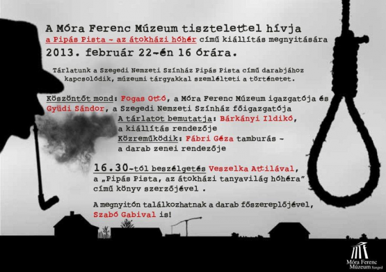 Meghívó a Pipás Pista történetét bemutató kiállításra