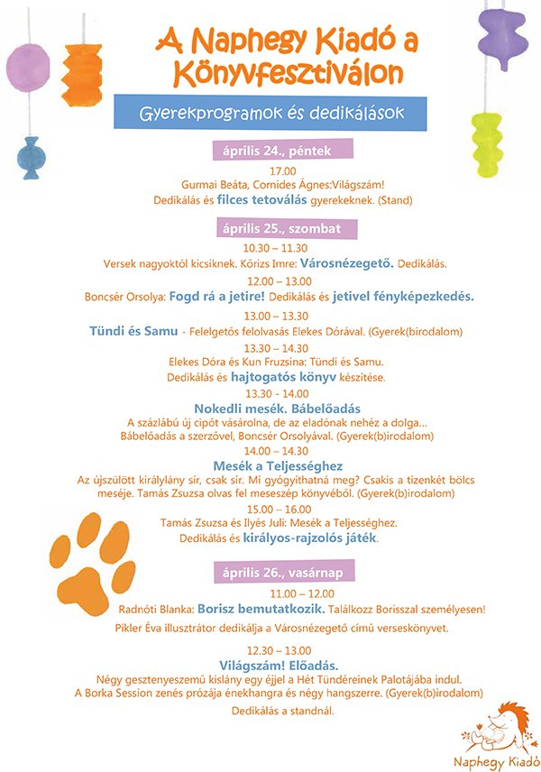 A Nagyhegy Kiadó programjai