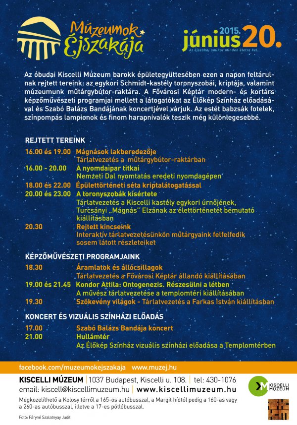 Múzeumok Éjszakája a Kiscelli Múzeumban
