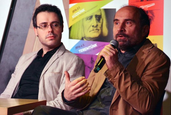 Zombola Péter, Eckhardt Gábor, Óbudai Danubia Zenekar sajttáj, 2016.01.26.