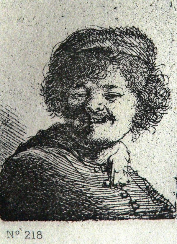 Rembrandt: Selbstbildnis mit Mütze, lachend