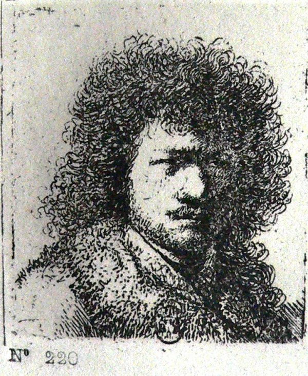 Rembrandt: Selbstportrait mit ernstem Blick
