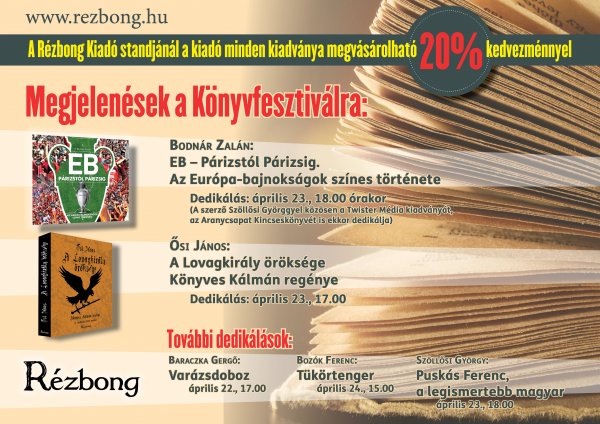Könyvfesztiváli megjelenések, dedikálások