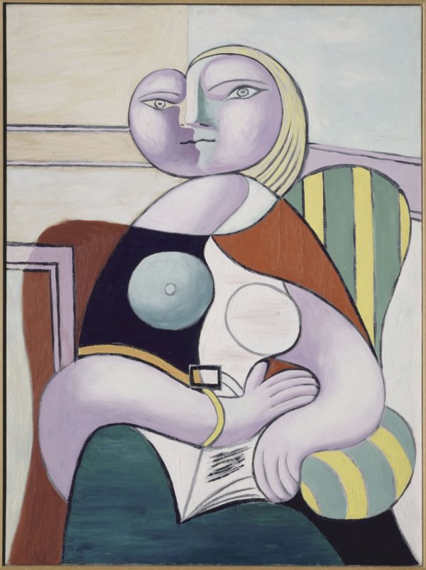Pablo Picasso: Olvasó nő, 1932, olaj, vászon, 130×97,5 cm, Musée national Picasso-Párizs, Pablo Picasso hagyaték, 1979, © RMN-Grand Palais (Musée national Picasso-Paris)/René-Gabriel Ojéda © 2016 – Succession Pablo Picasso – HUNGART