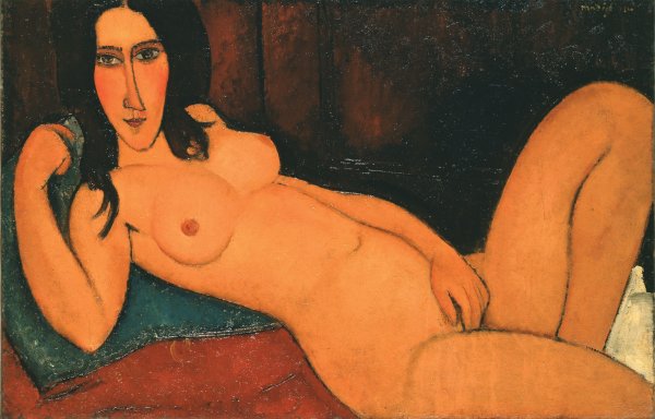 Modigliani: Fekvő akt kibontott hajjal (1917)