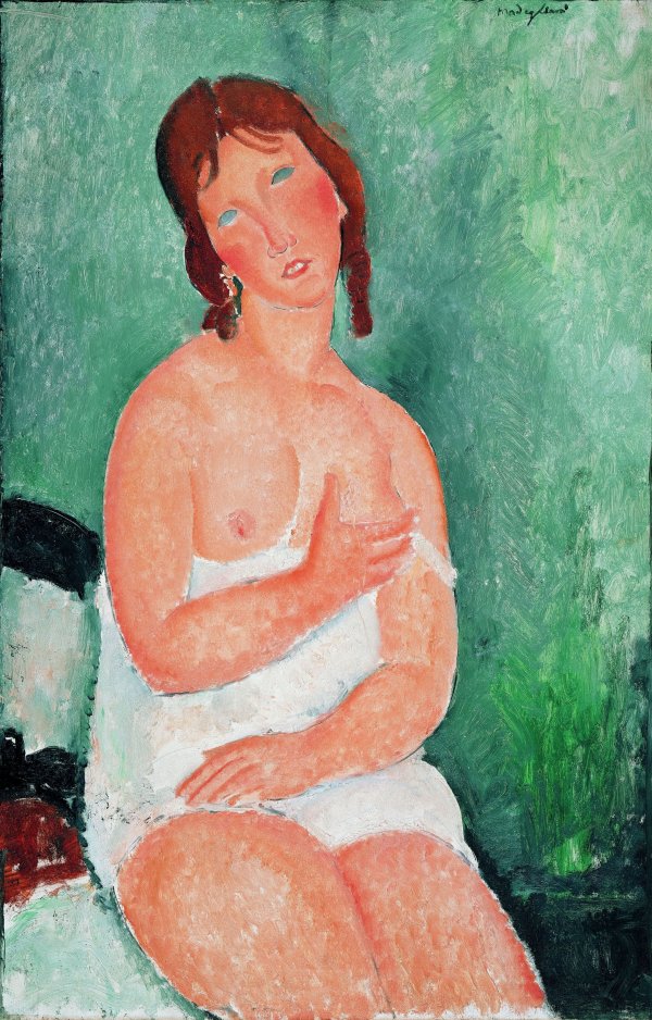 Modigliani: Fiatal nő ingben (1918)