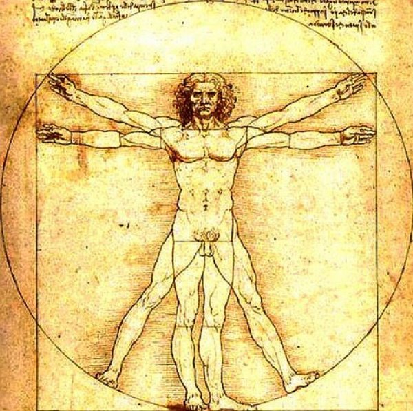 Leonardo da Vinci: Vitruvius-tanulmány (1490k)