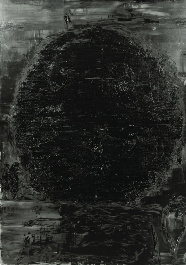 Berszán Zsolt: Black Painting, 2012/olaj, akril, vászon, 200x140 cm