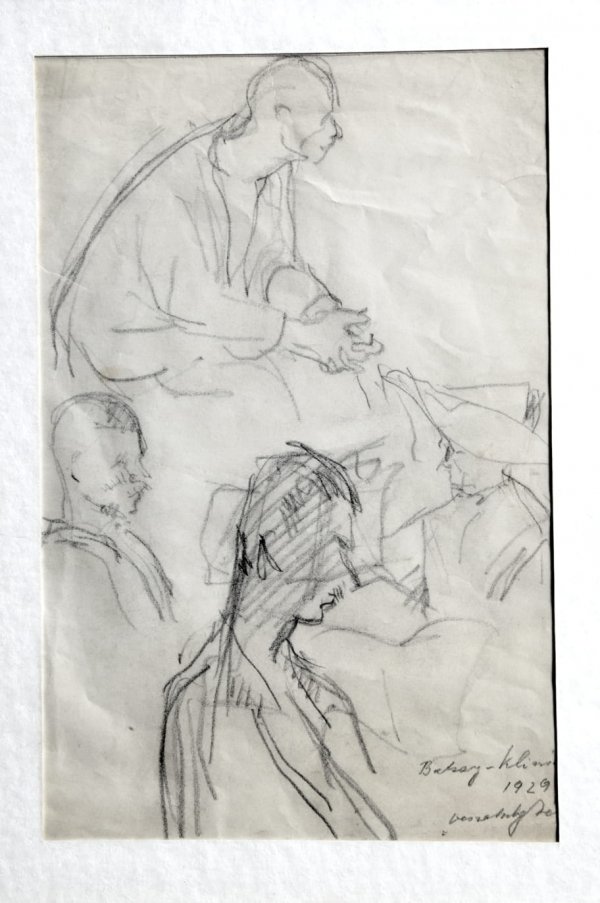 Veszelszky Béla: Bakay-klinika, papír, ceruza, 1929