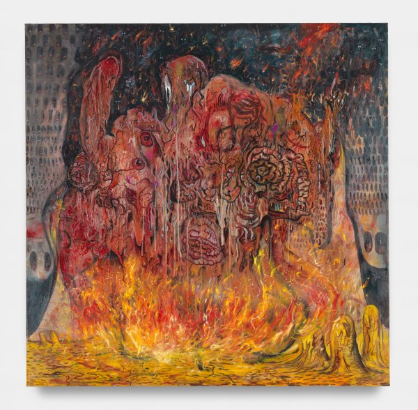 Jakub Julian Ziolkowski: Burning Ego, 2017. Olaj, vászon, 13.5 x 144 x 4.2 cm / 56 1/2 x 56 3/4 x 1 5/8 in  © Jakub Julian Ziolkowski. Courtesy the artist and Hauser & Wirth