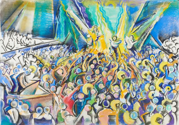 Horváth Éva Mónika: Koncert (pasztell, papír, 70x100 cm, 2012-18)