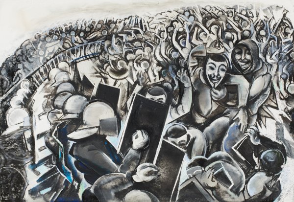 Horváth Éva Mónika: Beékelődés (pasztell, papír, 70x100 cm, 2012-18)