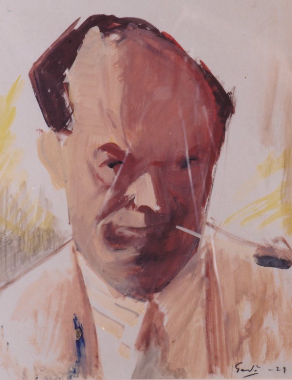 Gedő Lipót Önarckép / akvarell 40 x 30 cm 1929