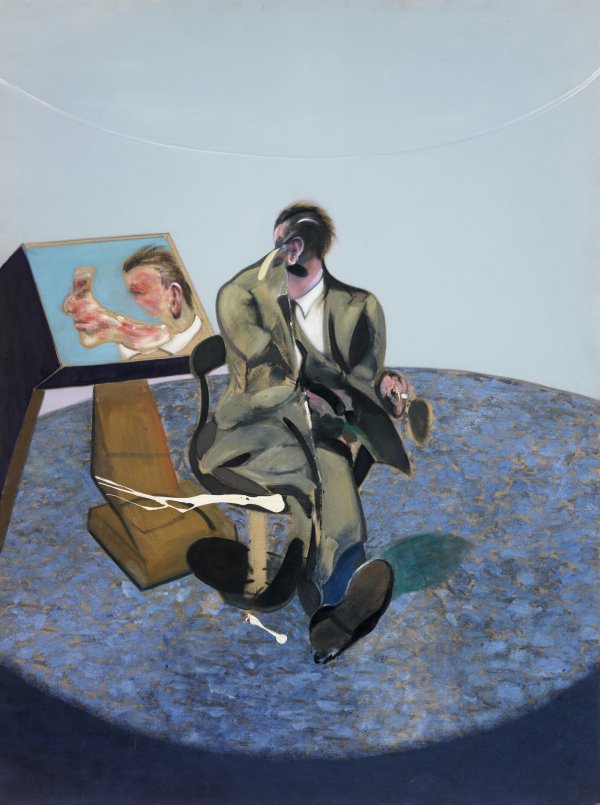 Francis Bacon: George Dyer arcképe tükörben, 1968, olaj, homok, vászon, 198 × 147 cm, © The Estate of Francis Bacon. All rights reserved, DACS/Artimage and HUNGART 2018. Fotó: Hugo Maertens