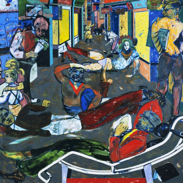 R. B. Kitaj: Cecil Court, London W.C.2 (A menekültek), 1983–1984 olaj, vászon, 183 × 183 cm, © Tate, London 2018