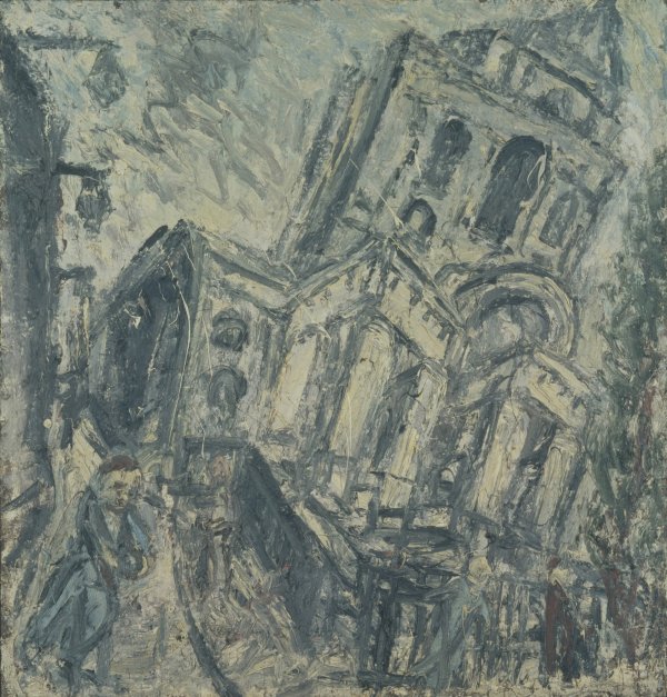 Leon Kossoff: Christ Church, Spitalfields, reggel, 1990, olaj, fatábla, 198,6 × 189,2 cm, © Tate, London 2018