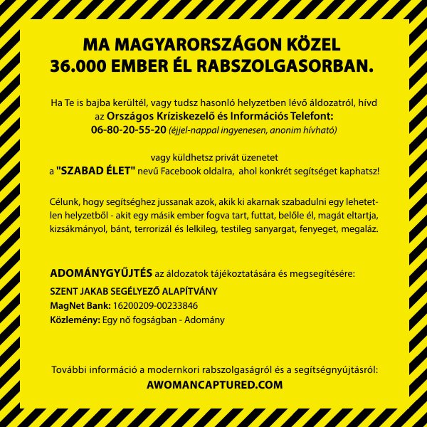 Egy nő fogságban - Társadalmi célú felhívás