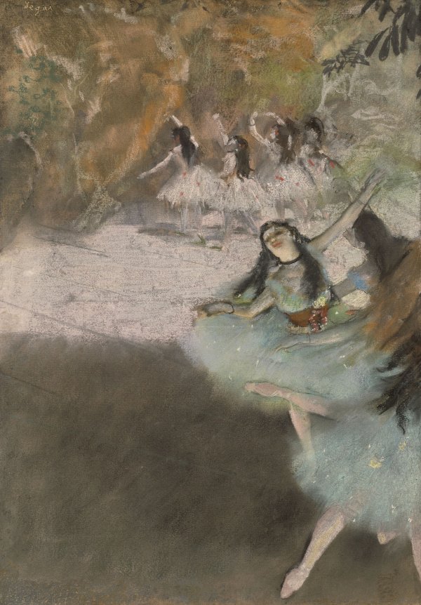 Edgar Degas: A színpadon, 1876–77, az Art Institute of Chicago tulajdona