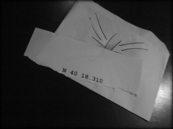 Az EverymanHYBRID ARG narratívájába illeszkedő geocaching koordináta részlete (1/2)