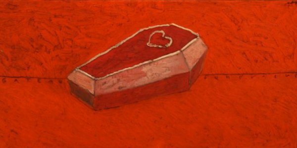 aatoth franyo: Temetési sütemény, 2007. Olaj, vászon, 40x80