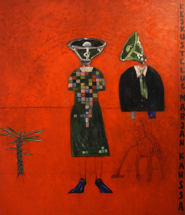 aatoth franyo: Beszélgetések Marjával, 2009. Olaj, vászon, 141x120