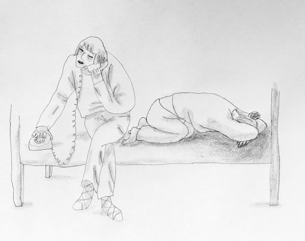 Sírás – Láng Orsolya grafikája