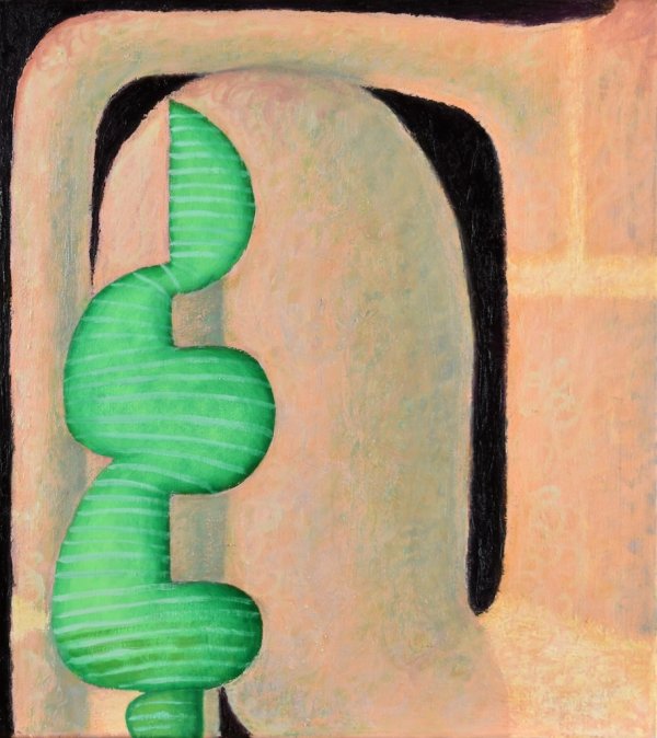 Szenteleki_Piheno_novennyel_II._olaj-vaszon_2025_50x45cm