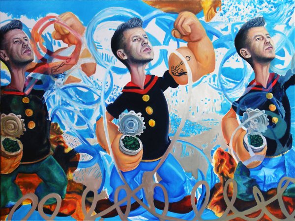 magyar péter mint popeye jeff koons műtermében