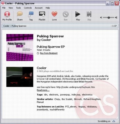 Audioscrobbler screenshot