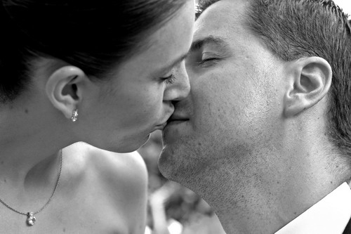 Black and white kiss